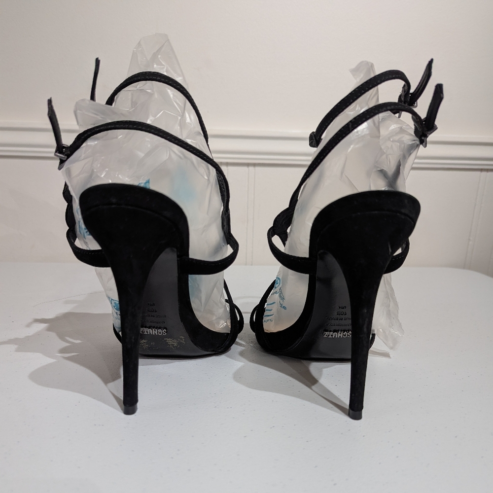 Schutz Women's Maggy Double ankle strap sandal - black - size 10B - Picture 6 of 12